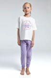 Toontoy Kız Çocuk Önü Baskılı Pijama Takım