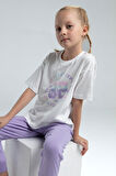 Toontoy Kız Çocuk Önü Baskılı Pijama Takım