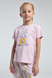 Toontoy Kız Çocuk Komple Baskılı Pijama Takım