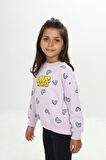 Toontoy Kız Çocuk Love Kalp Baskılı Sweatshirt