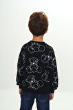 Toontoy Erkek Çocuk Komple Ayı Baskılı Sweatshirt