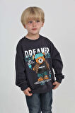 Toontoy Erkek Çocuk Dreamer Ayı Baskılı Sweatshirt