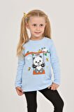 Toontoy Kız Çocuk Sallanan Panda Baskılı Sweatshirt