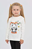 Toontoy Kız Çocuk Sallanan Panda Baskılı Sweatshirt