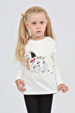 Toontoy Kız Çocuk Köpekli Ayı Baskılı Sweatshirt