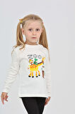 Toontoy Kız Çocuk Zürafa Baskılı Sweatshirt