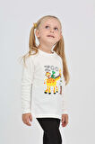 Toontoy Kız Çocuk Zürafa Baskılı Sweatshirt
