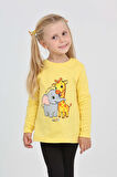 Toontoy Kız Çocuk Zürafa Fil Baskılı Sweatshirt