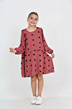 Toontoy Kız Çocuk Puantiye Detaylı Elbise