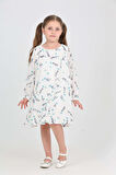 Toontoy Kız Çocuk Çiçekli Volanlı Elbise