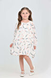 Toontoy Kız Çocuk Çiçekli Volanlı Elbise