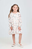 Toontoy Kız Çocuk Çiçekli Volanlı Elbise