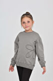 Toontoy Kız Çocuk Çiçek Nakışlı Sweatshirt