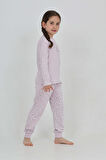 Toontoy Kız Çocuk Kelebek Baskılı Pijama Takım