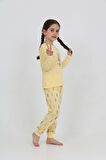 Toontoy Kız Çocuk Tavşan Baskılı Pijama Takım