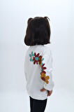 Toontoy Kız Çocuk Arka Kol Baskılı Çiçekli Sweatshirt