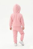 Toontoy Kız Çocuk 3'lü Eşofman Takımı Uzun Kollu Bisiklet Yaka Nakışlı T-shirt - Kapüşonlu Fermuarlı Hırka- Beli Paçası Lastikli Eşofman Altı 25040