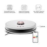 Homend Alex Laser Pro 1283H Moplu ve Haritalamalı Akıllı Robot Süpürge Beyaz