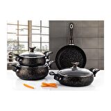 LİNES YONCA 7 PARÇA GRANİT SİYAH