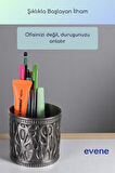 Kalemlik Masa Kalemliği Organizer Kalemlik Gümüş Eskitme Renk Model 76