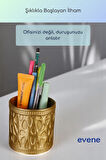 Kalemlik Masa Kalemliği Organizer Kalemlik Altın Renk Model 76