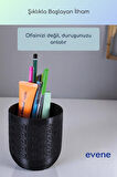 Kalemlik Masa Kalemliği Organizer Kalemlik Siyah Renk Model 77