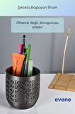 Kalemlik Masa Kalemliği Organizer Kalemlik Gümüş Eskitme Renk Model 77
