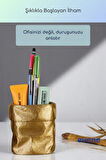 Kalemlik Masa Kalemliği Organizer Kalemlik Altın Renk Model 80