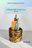 Kalemlik Masa Kalemliği Organizer Kalemlik Altın Eskitme Renk Model 80