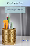 Kalemlik Masa Kalemliği Organizer Kalemlik Altın Renk Model 81