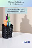 Kalemlik Masa Kalemliği Organizer Kalemlik Siyah Renk Model 85