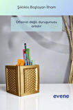 Kalemlik Masa Kalemliği Organizer Kalemlik Altın Renk Model 86