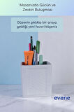 Kalemlik Masa Kalemliği Organizer Kalemlik Beyaz Renk Model 86