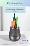 Kalemlik Masa Kalemliği Organizer Kalemlik Gümüş Eskitme Renk Model 89