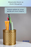 Kalemlik Masa Kalemliği Organizer Kalemlik Altın Renk Model 90