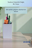 Kalemlik Masa Kalemliği Organizer Kalemlik Beyaz Renk Model 92