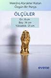 Dekoratif Obje Biblo Ev Dekorasyon Heykel Salon Masa Üstü Süs Eşyası Aslan Gümüş Eskitme Model 57