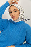 Silk Home Tivil İpek Eşarp IST11393-23 Beyaz, Lacivert