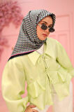 Silk Home Tivil İpek Eşarp IST11438-27 Siyah, Pembe, Fosforlu Yeşil, Mavi