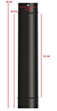 70 LİK SOBA BORUSU / BOY: 60 CM / ÇAP: 13 CM / MAT SİYAH EMAYE / BABA'S STOVE