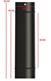 50 LİK SOBA BORUSU / BOY: 45 CM / ÇAP: 13 CM / MAT SİYAH EMAYE / BABA'S STOVE