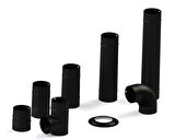 50 LİK SOBA BORUSU / BOY: 45 CM / ÇAP: 13 CM / MAT SİYAH EMAYE / BABA'S STOVE