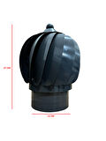 ESMATİK-BACAMATİK-RÜZGAR GÜLÜ / ÇAP: 13 CM / MAT SİYAH BOYALI / BABA'S STOVE