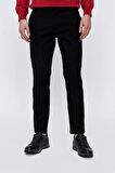  Erkek Siyah Precis Pamuk Yan Cep Slim Fit Pantolon