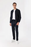  Erkek Lacivert River Island Dinamik Fit Bomber Mont