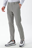  Erkek Gri Piefti Pamuk Yan Cep Slim Fit Chino Pantolon