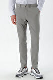  Erkek Gri Piefti Pamuk Yan Cep Slim Fit Chino Pantolon