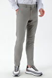  Erkek Gri Piefti Pamuk Yan Cep Slim Fit Chino Pantolon