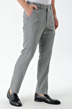  Erkek Gri Poliviskon Trend Desenli Dynamic Fit Classic Pantolon
