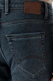  Erkek KAHVE Denim Slim Fit Jean Kot Pantolon